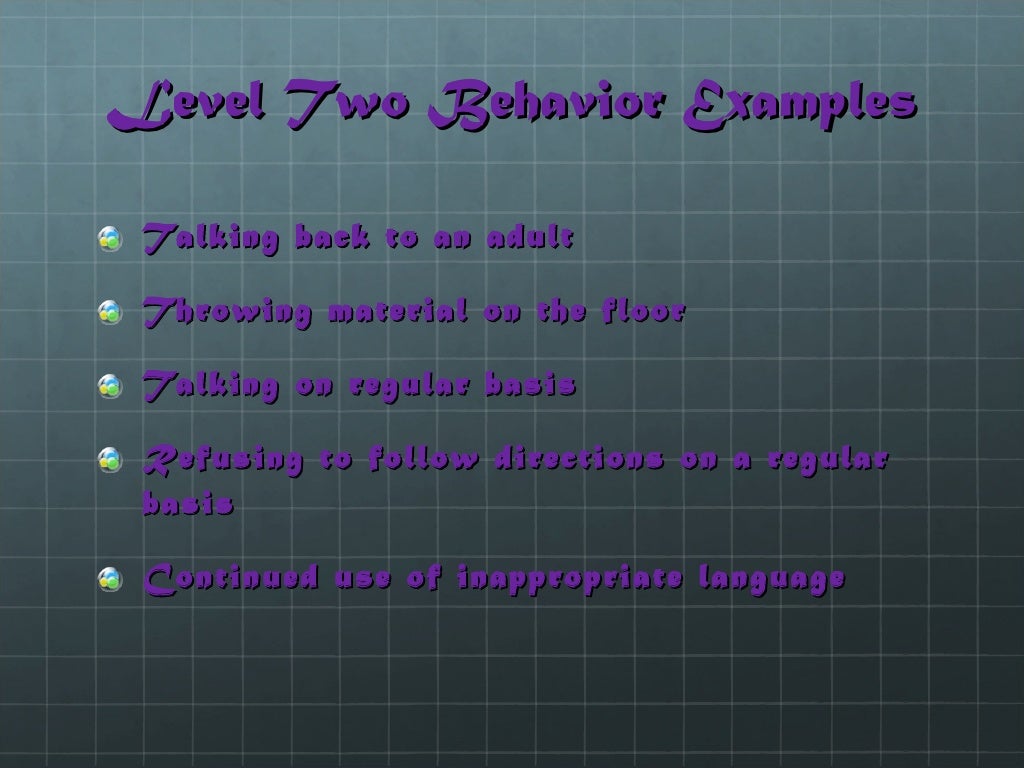 Three behavior levels