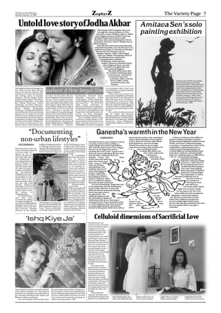 THE ECHO OF INDIA KOLKATA
                  =


Sunday February 15, 2009
        =                                                                                             ZephyrZ                                                                                            The Variety Page 7

    Untold love story of Jodha Akbar




                                                                                                                                                                 ○
                                                                                                                                                                          Amitava Sen’s solo




                                                                                                                                                                 ○
                                                                                                                                                                 ○
                                                                                                                                                                 ○
                                                                                                                                                                 ○
                                                                                                            This Sunday NDTV Imagine takes you
                                                                                                                                                                          painting exhibition




                                                                                                                                                                 ○
                                                                                                            through the romantic journey of the




                                                                                                                                                                 ○
                                                                                                                                                                 ○
                                                                                                           sixteenth century Mughal emperor, Akbar




                                                                                                                                                                 ○
                                                                                                          and a Rajput princess, Jodhaa. Starring




                                                                                                                                                                 ○
                                                                                                         Hrithik Roshan and Aishwarya Rai




                                                                                                                                                                 ○
                                                                                                         Bachchan, this award winning film will air




                                                                                                                                                                 ○
                                                                                                        on Sunday, February 15th at 7.00 pm only on




                                                                                                                                                                 ○
                                                                                                        NDTV Imagine.




                                                                                                                                                                 ○
                                                                                                                                                                 ○
                                                                                                            This epic film is directed and produced by




                                                                                                                                                                 ○
                                                                                                         Ashutosh Gowariker, narrates the story of a




                                                                                                                                                                 ○
                                                                                                          political marriage of convenience that gave




                                                                                                                                                                 ○
                                                                                                           birth to true love between a great




                                                                                                                                                                 ○
                                                                                                            Mughal emperor, Akbar, and a Rajput




                                                                                                                                                                 ○
                                                                                                                                                                 ○
                                                                                                             princess, Jodhaa. The popular music of




                                                                                                                                                                 ○
                                                                                                              this film has been composed by




                                                                                                                                                                 ○
                                                                                                               acclaimed music composer




                                                                                                                                                                 ○
                                                                                                                A R Rahman. Akbar marries




                                                                                                                                                                 ○
                                                                                                                  Jodhaa (Aishwarya Rai Bachchan),




                                                                                                                                                                 ○
                                                                                                                                                                 ○
                                                                                                                   a fiery Rajput princess, in order




                                                                                                                                                                 ○
                                                                                                                     to further strengthen his rela-




                                                                                                                                                                 ○
                                                                                                                      tions with the Rajputs.




                                                                                                                                                                 ○
                                                                                                                           But little did he know that




                                                                                                                                                                 ○
                                                                                                                         he would be embarking upon




                                                                                                                                                                 ○
                                                                                                                          a new journey – the journey




                                                                                                                                                                 ○
                                                                                                                                                                 ○
                                                                                                                            of true love Tune in to




                                                                                                                                                                 ○
                                                                                                                             watch how Akbar wins the




                                                                                                                                                                 ○
                                                                                                                              love of Jodha, in this                                                                    Amitava Sen held his solo exhibi-




                                                                                                                                                                 ○
                                                                                                                               eternal love story this                                                                  tion of paintings presented by




                                                                                                                                                                 ○
                                                                                                                               Sunday.                                                                                  Prativa at the G.C. Laha Centenary




                                                                                                                                                                 ○
                                        Mahurat of three Bengali films
                                                                                                                                                                                                                        Art Gallery, Kolkata on February 2,




                                                                                                                                                                 ○
                                                                                                                                                                 ○
The Mahurat of the new Bengali fea-                                                                                     in a newspaper office. Koli’s boy                                                               which was inaugurated by Rina




                                                                                                                                                                 ○
ture film: Kicchu Pawa Kicchu                                                                                           friend Sanjoy is a highly educated                                                              Jain. On display were 50 paintings




                                                                                                                                                                 ○
Chowa directed by Shankar Roy                                                                                           computer engineer.                                                                              most of them are in watercolour




                                                                                                                                                                 ○
took place at Technicians Studio.                                                                                           Under pressure of Arjun, the                                                                along with sketches and a variety




                                                                                                                                                                 ○
The casting ropes in Indrajit,          an issue. At this point, Raj her         Krishnendu, Shyamal Dutta,             parents are compelled to get Sanjay                                                             of motley designs. Some of the




                                                                                                                                                                 ○
Shohom, Swarno Kamal Dutta,             former husband returns home from         Abhishek Chatterjee, Sneha             married to Koli. Under the guise of                                                             watercolour paintings portrayed




                                                                                                                                                                 ○
Ashok kumar, Soma Chakraborty,          the war. There is a bone of conten-      Chakraborty, Sumon Banerjee,           false affection the in-laws plot to                                                             the different facets of women, a




                                                                                                                                                                 ○
Bodisapta Majumdar, Anuradha            tion thst creates much tension. Now      Arpita Mukherjee and child artiste     eliminate Koli. Unaware of their                                                                variety of owls along with nature




                                                                                                                                                                 ○
                                                                                                                                                                                                                        and landscape. (AM)




                                                                                                                                                                 ○
Roy, Biplab Chatterjee, Nadini          who is the father of the baby? Is the    Diya and Hiya. The third film          plot, Koli becomes pregnant. Will




                                                                                                                                                                 ○
Chatterjee, Nivedita Chatterjee,        father Raj or Uday? Who between          ‘Kolir Arjun’ celebrated its           there be a volte-face in the change of




                                                                                                                                                                 ○
Mrinal Mukherjee, Santana Basu,         them will give Madhuri the right to      Mahurat on February 6. Subhankar       attitude of Koli’s in-laws? Will they




                                                                                                                                                                 ○
Bristi,    Arghya,       Krishnendu     motherhood as she has married            has penned the story and the lyrics    accept the vows of marriage or mur-




                                                                                                                                                                 ○
Chatterjee. A village belle Madhuri     twice. February 5 marked the             are by Priyo Chattopadhyay and         der her?




                                                                                                                                                                 ○
marries Raj who works in the army       shuvo Mahurat of another Bengali         Tapas Dutta. Behind the music di-          The casting includes new find




                                                                                                                                                                 ○
and goes to war. After the war Raj      feature film titled Shesh Prohor         rection are Sunil Majumdar,            Raj (as Arjun) and Rachana




                                                                                                                                                                 ○
does not return. Madhuri’s mother-      (End of Day) directed and edited by      Soumitro Kundu and Rahim Raja.         Banerjee (as Koli). Indrajit (Sanjoy)




                                                                                                                                                                 ○
in-law drives her out of the house in   Rajshekhar Basu. The cast mem-               The screenplay of Kolir Arjun




                                                                                                                                                                 ○
                                                                                                                        Mrinal Mukherjee, Santana Basu,




                                                                                                                                                                 ○
consequence of which she is obliged     bers are Sabyasachi Chakraborty,         is based on a happy family revolv-     Rita Koiral, Arun Banerjee, Biplab




                                                                                                                                                                 ○
to return to her father. Madhuri un-    Mrinal Mukherjee, Romaprasad             ing around two central characters      Chatterjee, Argya Mukherjee,




                                                                                                                                                                 ○
der trying circumstances is com-        Banik, Rajesh Sharma, Shubhomoy      ,   Bejoy and Sabita who have a son        Krishnendu Chatterjee and Payel.




                                                                                                                                                                 ○
pelled to marry Uday and they bear      Soma Chakraborty, Subroto,               and daughter, the latter is employed   (AM)




                                                                                                                                                                 ○
         “Documenting                                                                                       Ganesha’s warmth in the New Year
       non-urban lifestyles”                                                                                     SARBANI ROY

                                                                                                  Ganesha has been a part and parcel of my
                                                                                                  everyday existence here in Ithaca, a
                                                                                                                                                       old-world charm have a bar somewhere
                                                                                                                                                       close to them and mine is no exception.
                                                                                                                                                       In fact, there are two bars, Blue Moon
                                                                                                                                                       and Chanticleer, and even though
                                                                                                                                                                                                                  I chose to celebrate with a different
                                                                                                                                                                                                              kind of coziness sticking to my dear,
                                                                                                                                                                                                              loving Ganesha lighting a candle in front
                                                                                                                                                                                                              of him, as do most celebrations begin
    ANIT MUKERJEA              Goddess) and Renunciation        tle girl belonging to a par-
                                                                                                  small college town in the United States              Chanticleer seems to attract most                      everywhere. I watched the Lord in all his
                               A Folkway. The first docu-       ticular tribe. The festival
                                                                                                  and, with the onset of New Year; I began             customers from the whole of Ithaca all                 resplendence and hummed a tune, a
Documentaries have be-         mentary Bhumikanya deals         symbolises the harvesting
                               with the harvesting festival     of new crops involving the        the year on an auspicious note by                    t h e      time, on this particular                    content one for having had quite an
come a somewhat obsolete                                                                                                                                             evening, Blue Moon was                   eventful 2008, for having finished some
art form today, rel-           of the Southwest region of       participation of the tribal       invoking the Lord’s name. I guess I am a
                                                                       people.                    little late when I talk about the New Year                             choc-a-bloc with pretty              tasks that I wished to and with bright
egated to the ar-
chives of Films Divi-                                                      In Go-Bandana          now but then, I think the first two                                        enthusiastic                     hopes for a shimmering new 2009 where
sion especially, since                                                 Das takes the initia-      months retain the                    flavor                                    celebrators. It              I do in- tend to finish up things
the withdrawal of                                                      tive to discover           of New Year and while I                                                          was quite chilly                         unfinished and take up
screenings at the com-                                                 through his camera         hope that all my read-                  ers                                                                               endeavors with great hopes
mercial theatres of                                                    lens the co-relation       have rung in 2009                                                                                                         of success. I don’t know if
Kolkata before the                                                     of the cattle with the     with a lot of hope                                                                                                        the warmth that the Lord
start of a feature film.                                               act of farming, be-        and optimism, and                                                                                                          exuded with His kind gaze
Yet, there are quite a                                                 comes self-explana-                                                                                                                                   was cozier than gulping
                                                                                                  wishing each one of
number of independ-                                                    tory to the viewers.                                                                                                                                  down a few pints, which for
                                                                       Bandna embodies a          them a dazzling year
ent     documentary                                                                               ahead, I would like                                                                                                        many the occasion might
filmmakers who pur-                                                    festival of the vast
                                                                       plains of the western      to share with them a                                                                                                       have demanded, or that is
sue the genre to a tar-                                                                                                                                                                                              the most traditional way to
                                                                       part of the State that     brief glimpse of how I
geted audience who
                                                                       reflects           the     chose to celebrate, albeit                                                                                      celebrate,        but that I chose to
watch these at pri-
vate screenings. Such                                                  enviroment-friendly        in a very different manner                                                                                                        stay inside not
was the case with                                                      feeling for the cattle.    than most people usually do.                                                                                                      braving the snow
Monojit Adhikary                                                           Jhanpan and Re-            As I was mentioning, I began the year                                                                                        and cold on an
who made a series of                                                   nunciation            a    on an auspicious note by invoking the                                                                                          extremely chilly wintry
                                                                                                                                                                                                                                                 ,
4 documentaries on                                                     Folkway though bold        Lord’s name. However, it was a tad                                                                                    night was warmth enough
Tribal India under                                                     in its depiction of su-    difficult with the loud music blaring
                                                                       perstitious beliefs of                                                                                                                          for me to greet the New Year
the      banner       of                                                                          from a bar quite close to
Humanography     .                                                     the rural folks, was                                                                                                                          with a different kind of ambience
                                                                                                  my apartment. The
    The 4 documenta-                                                   revolting to certain       clinking of glasses and                                                                  outside,             altogether. I may be the odd one
ries     that      were                                                sections of the audi-                                                                                                 upstate           out, but isn’t it true that a writer
                                                                                                  the intermittent shouts of
screened for public                                                    ence. It brings out the                                                         N e w                                  York            always has a different perspective
                                                                       cruelty of the non-ur-     celebration with slurry cheering to
viewing at Nandan IV                                                                              welcome the New Year created the entire              always a cou-                            ple of        on every single object and event in
recently were Bhumikanya       West Bengal, covering some       ban lifestyles of religious                                                                                                                   his/her life and why should the New Year
                                                                                                  so-called ambience that such an annual               degrees chillier                           than
(Daughter of the Soil), Go-    portions of Jharkhand and        superstition that glorifies                                                                                                                   be an exception? Don’t you agree,
                                                                                                  occasion might demand. apartments                    the    other
Bandana (The Cattle Wor-       Bihar popularly known as         snakes and self –inflicted
                                                                                                  located in this quaint, little town with an          parts.                                                 Ganesha?
ship Festival), Jhanpan        Tusu. Tusu is a folk belief      torture of humans, which is
(Festival of the Serpent       revolving round a sweet lit-     bestial to say the least.




             ‘Ishq Kiye Ja’                                                                              Celluloid dimensions of Sacrificial Love
                                                                                                 Sacrificial love in a
                                                                                                 loveless society that loses
                                                                                                 out on its humane values,
                                                                                                 trapped as it is in the
                                                                                                 world of consumerism
                                                                                                 and globalisation. The
                                                                                                 recent premiere of
                                                                                                 Chaowa Paowa screened
                                                                                                 at the Bijoli cinema, sets
                                                                                                 about giving celluloid
                                                                                                 dimensions to sacrificial
                                                                                                 love in a crude way as is
                                                                                                                      ,
                                                                                                 the wont of most main-
                                                                                                 stream Bengali cinema.
                                                                                                 The director Swapan
                                                                                                 Saha uses actors Prosenjit
                                                                                                 and Abhishek as his
                                                                                                 vehicle to project this
                                                                                                 bond of brotherly love
                                                                                                 although; they are not
                                                                                                 brothers but just bosom
                                                                                                 friends.
                                                                                                     So strong is their
                                                                                                 affection for each other
                                                                                                 that Prosenjit is driven to
                                                                                                 swoop his sweetheart
                                                                                                 Rachana Banerjee to
                                                                                                 Abhishek to save him
                                                                                                 from the jaws of death
                                                                                                 when the latter was hit by
                                                                                                 a bomb blast. The torture
                                                                                                 of mistaken identities
                                                                                                 borne by Rachana covers
                                                                                                 the length and breath of
Tips Industries Ltd has released the Hindi     the upcoming talented Rini Mukherjee.             the films storyline and
music album ‘Ishq Kiye Ja’. The songs of       Receiving her talim from Padmabhusan              footage.
the album are melodious with the spirit of     maestro Pt Rajan-Sajann Mishra and Ustad              In the climactic
gay abandon blending both Indian and           Tanveer Ahmed Khan, Rini has carved a             sequence the mask tears
Western influence and styles.                  niche for herself among the promisng vo-          off and both Prasenjit and      their falsehood by none             finally unites the true       night. This is a typical       ending that traces the
    The voice behind it all is no other than   calists of her generation. (AM)                   Rachana are pulled up for       other than Abhishek that            lovers on the nuptial         Mills and Boon good            values of sacrificial love.
 