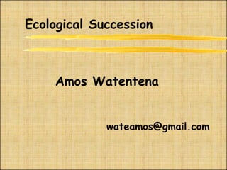 Ecological Succession
Amos Watentena
wateamos@gmail.com
 