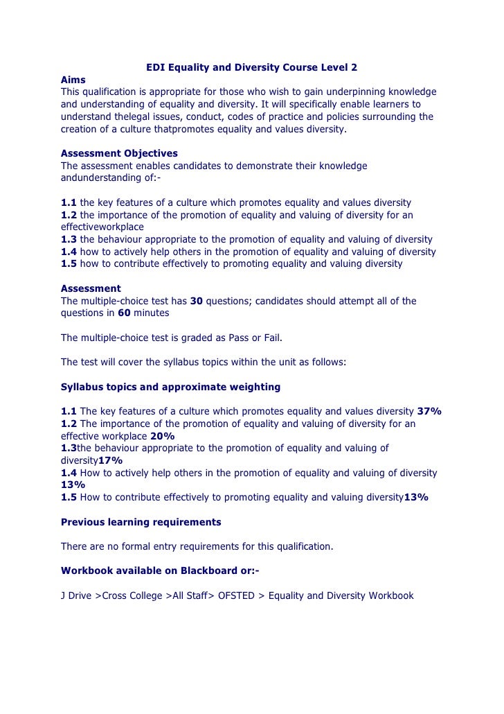 ncfe level 2 equality and diversity Click here to see the course flyer background the ncfe level 2 certificate in equality and diversity is a qualification designed for anyone who wishes to develop. ncfe level 2 equality and diversity Click here to see the course flyer background the ncfe level 2 certificate in equality and diversity is a qualification designed for anyone who wishes to develop.