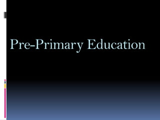 Pre-Primary Education

 