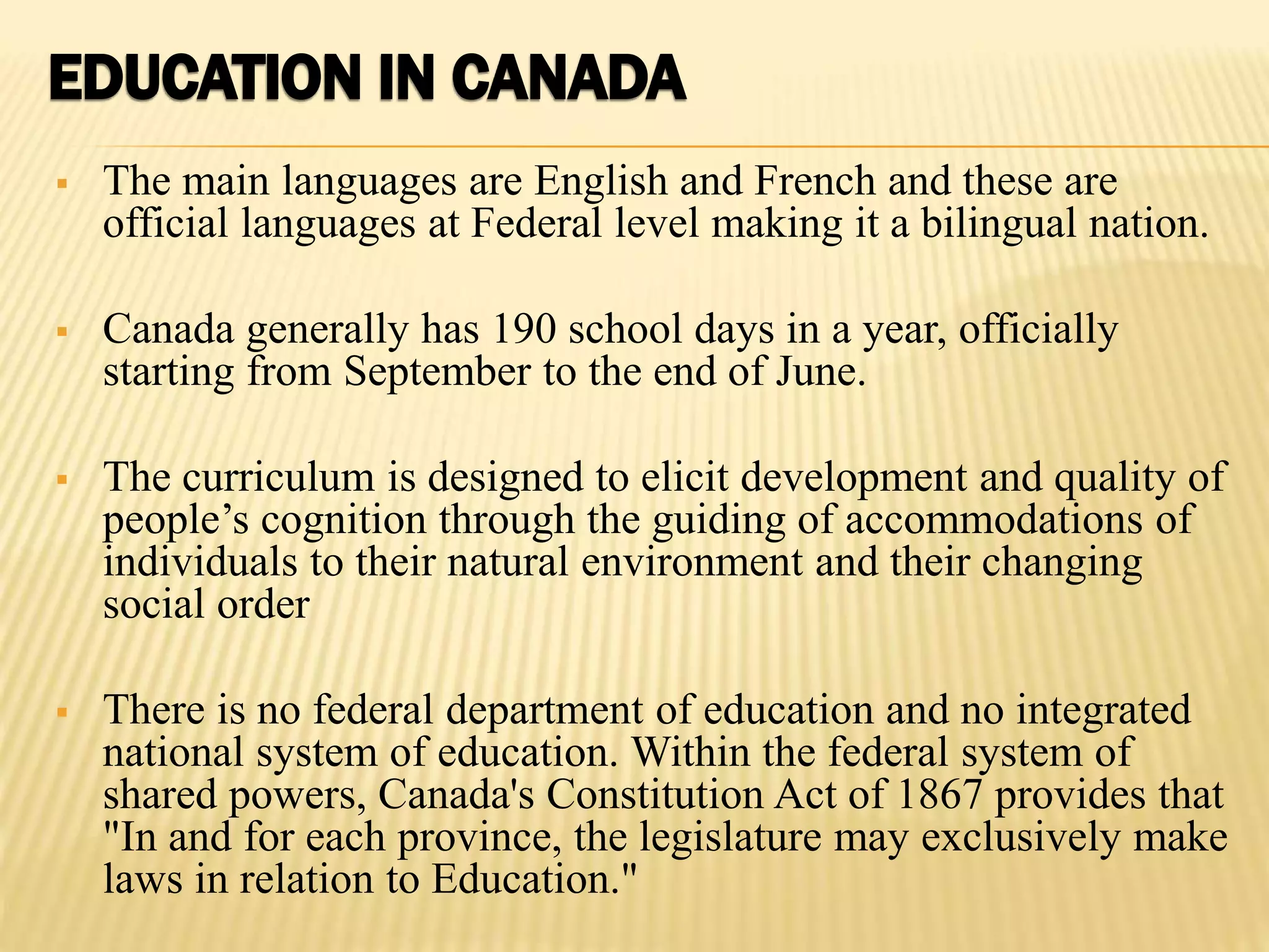 The Education System of CANADA | PPTX