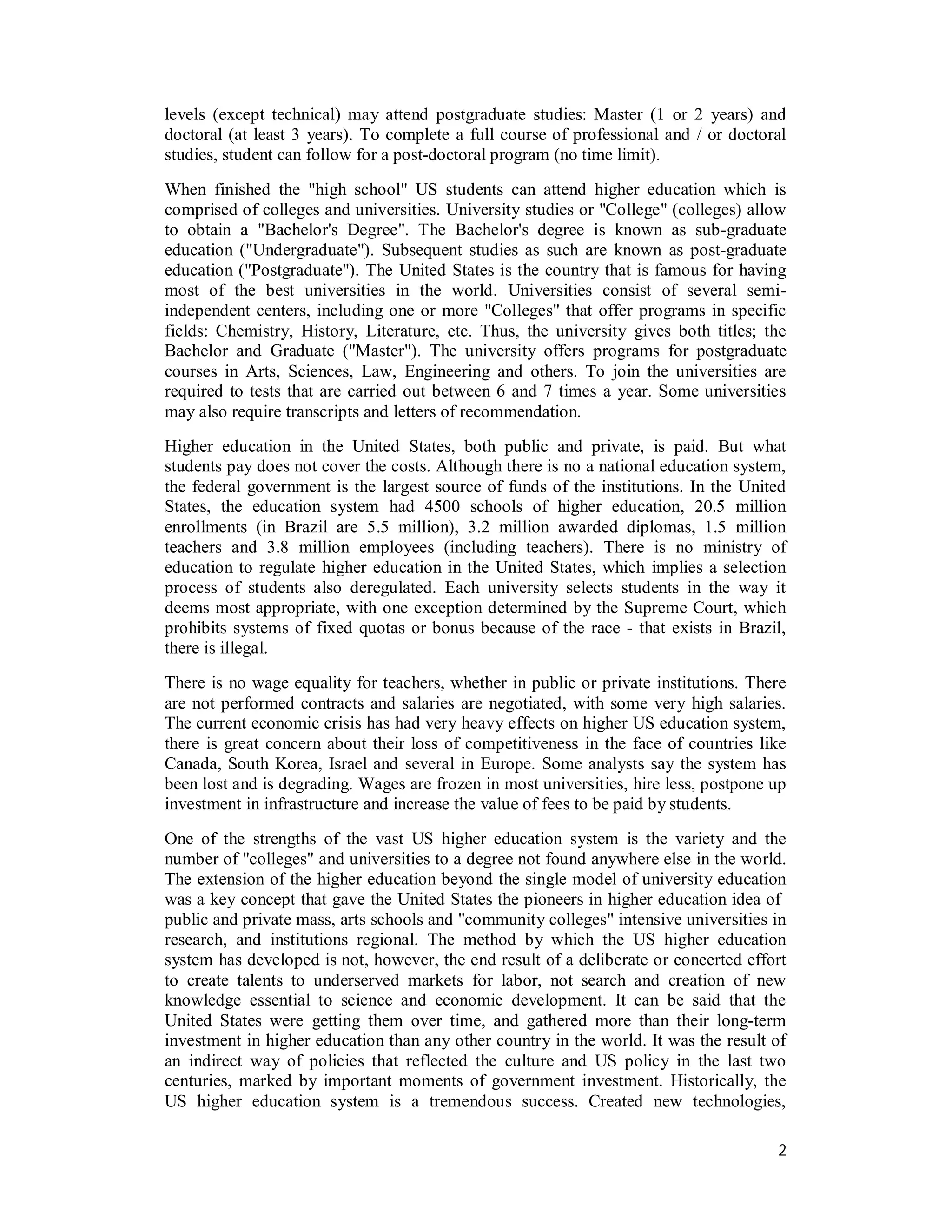 The education system of the united states | PDF