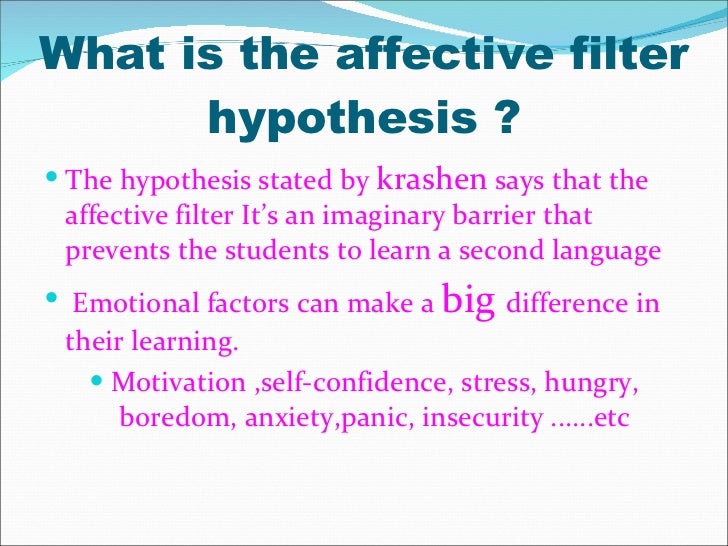 The efective filter hypotesis