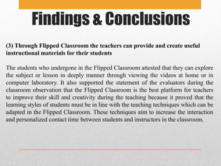 The effectiveness of flipped classroom environment in learners | PPTX