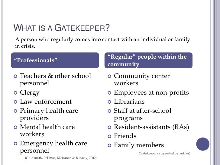 The Effectiveness Of Suicide Gatekeeper Training