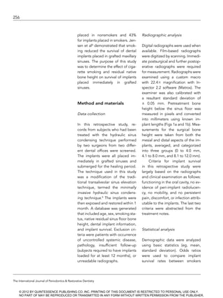 The effect of cigarette smoking and native bone heigth | PDF
