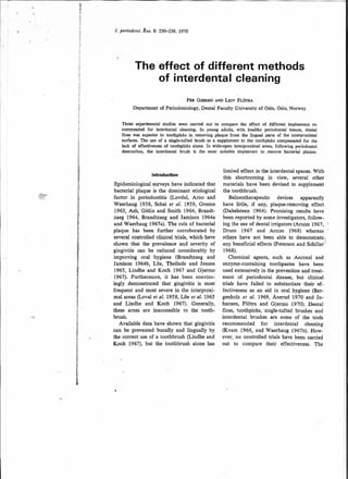 The effect of different methods of interdental cleaning.