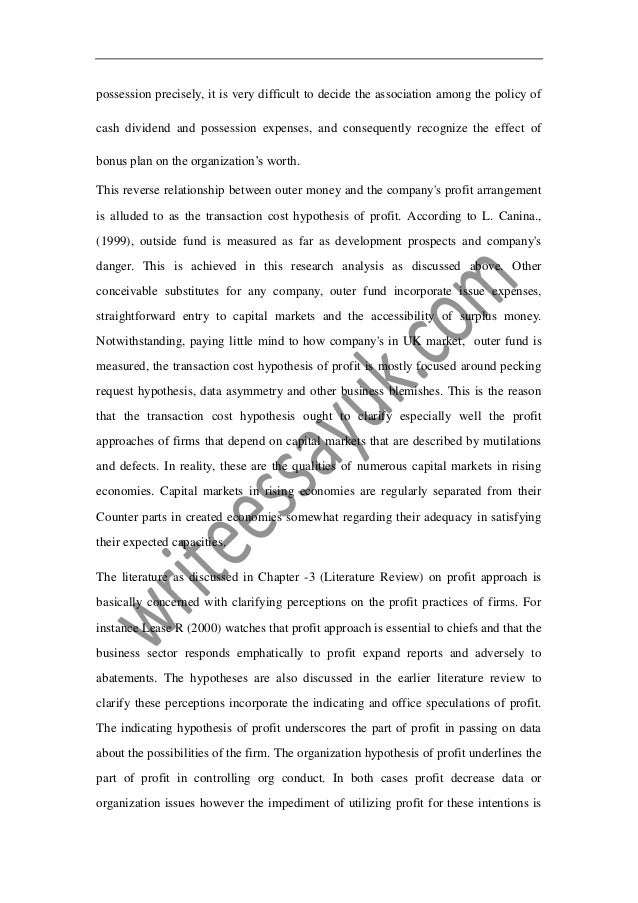 Dividend policy essay