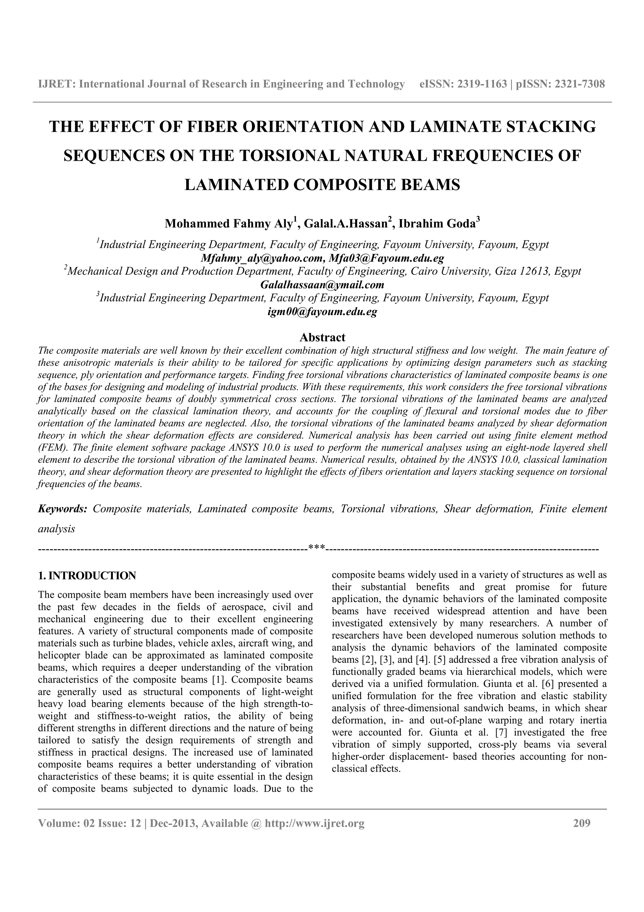 The effect of fiber orientation and laminate stacking | PDF