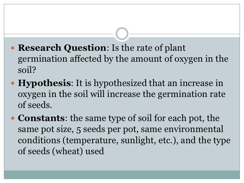 The effect of oxygen in soil on plant