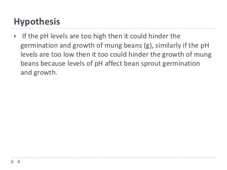 The effect of pH on Mung Bean Sprout