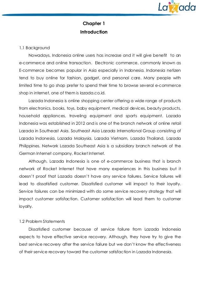 The Effect of Service Recovery in Lazada Indonesia towards