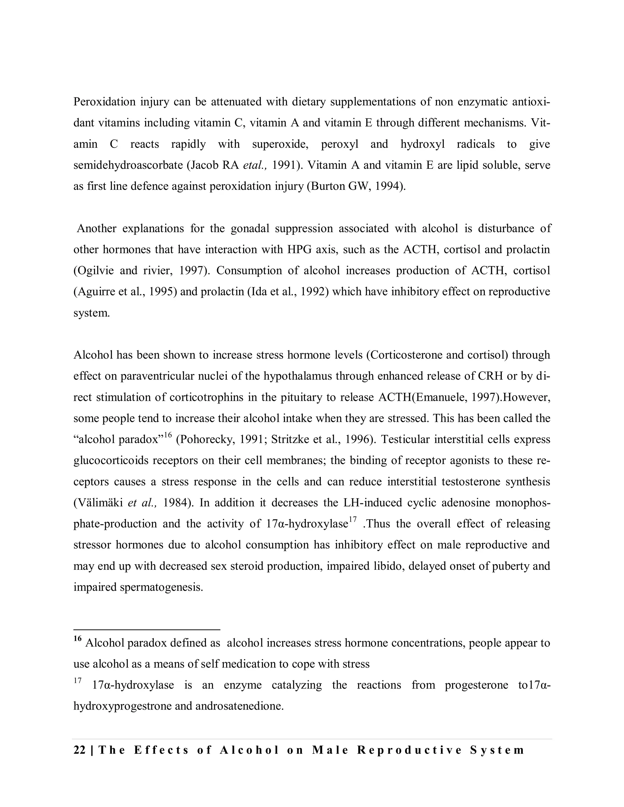 The effects of alcohol on male reproductive system | PDF