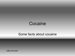 Cocaine Some facts about cocaine Jake and josh 