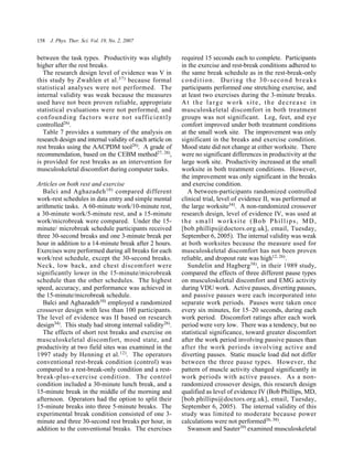 The Effects Of Exercise And Rest Breaks On Musculoskeletal Discomfort ...