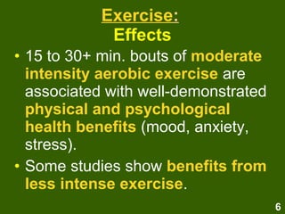 The effects of green exercise on stress, anxiety and mood | ODP