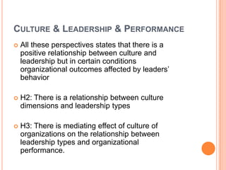 The effects of leadership styles & organizational culture over firm ...