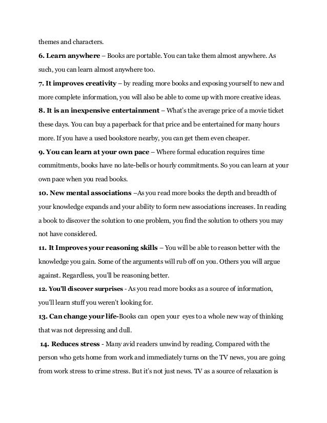 The effects of reading books