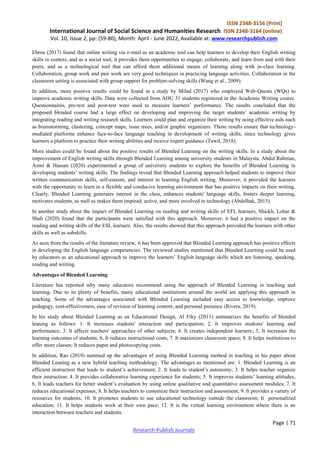 The effects of Using Blended Learning Approach in English Language ...