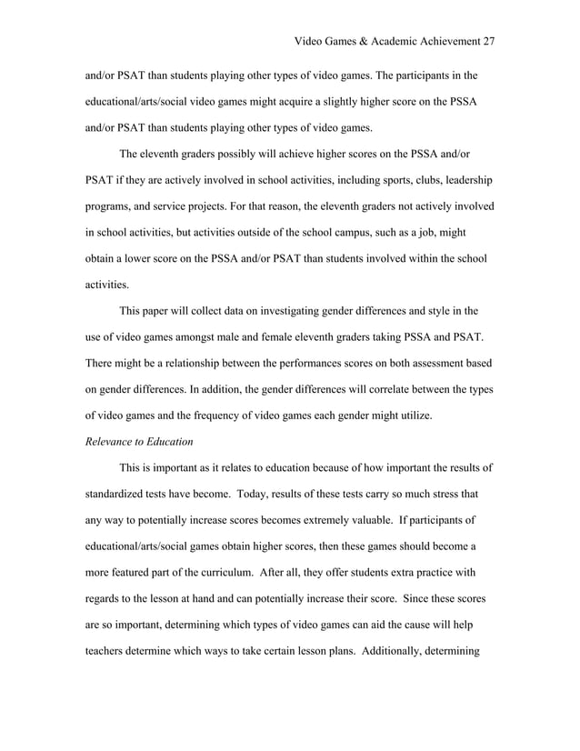 The Effects Of Video Games Towards Students’