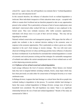 The effects of wetland degradation on the socio economic welfare of ...