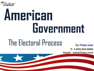 American
The Electoral Process
Government
T- 1-855-694-8886
Email- info@iTutor.com
By iTutor.com
 