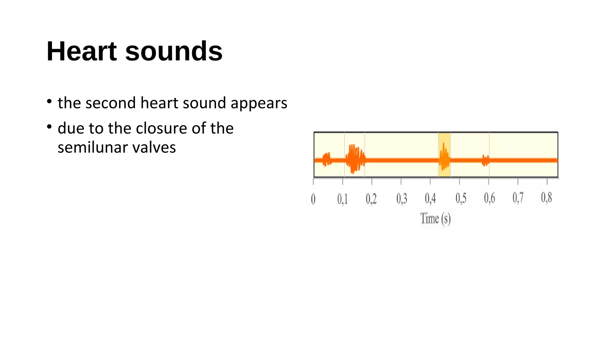 Heart sounds
• the second heart sound appears
• due to the closure of the
semilunar valves
 