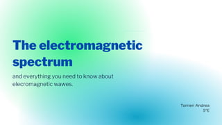 Torrieri Andrea
5°E
and everything you need to know about
elecromagnetic wawes.
The electromagnetic
spectrum
 