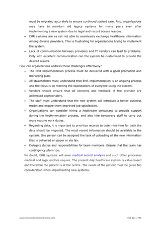 The Electronic Health Record – Challenges and Solutions | PDF