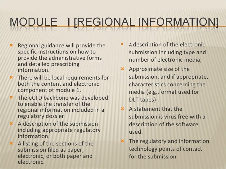 The Electronic Regulatory Submission