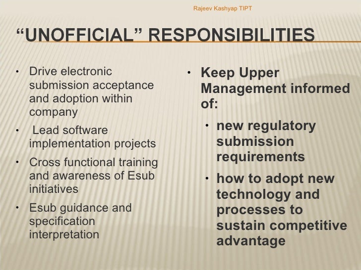The Electronic Regulatory Submission