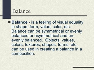 The elements and principles of design with examples | PPT