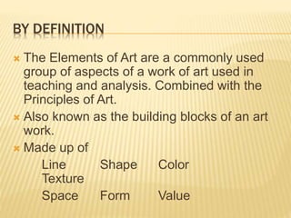 elements of art space definition