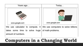 Computers in a Changing World
 