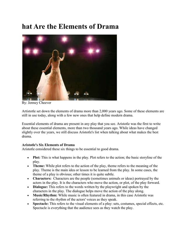 The elements of drama PDF