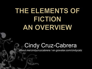 Cindy Cruz-Cabrera
About.me/cindycruzcabrera / en.gravatar.com/cindycatz
 