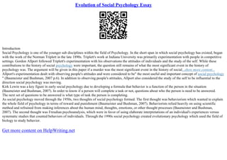 The Elements Of Social Psychology Essay | PDF