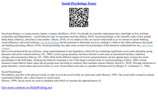 The Elements Of Social Psychology Essay | PDF
