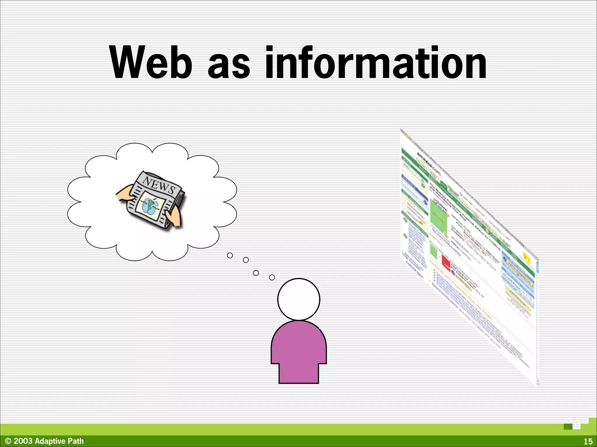 Web as information




© 2003 Adaptive Path                        15
 