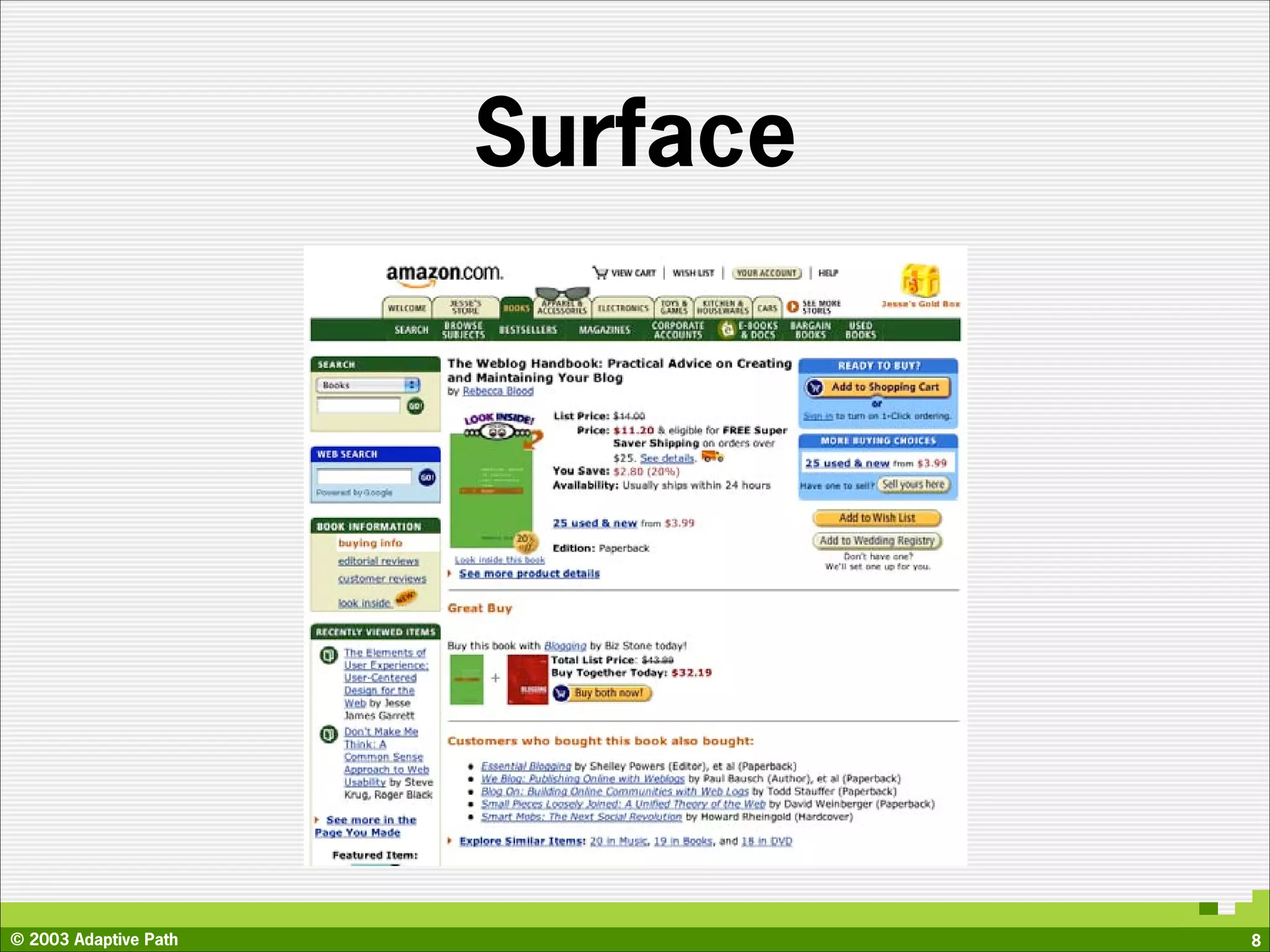 Surface




© 2003 Adaptive Path             8
 