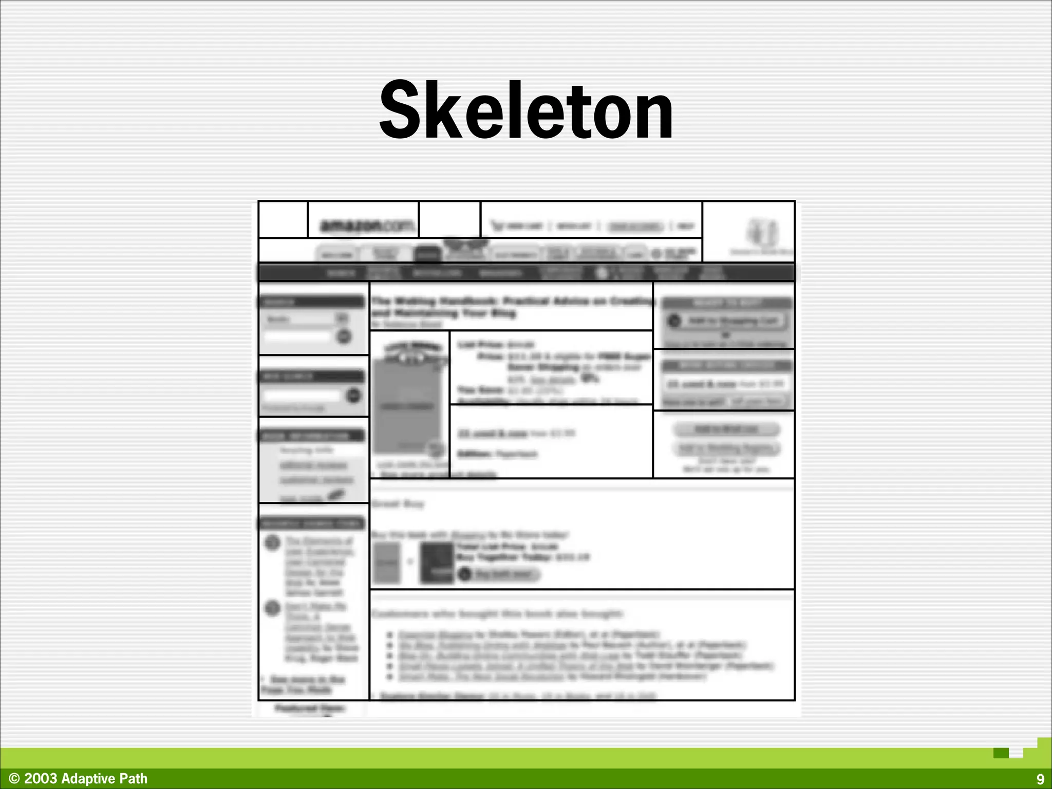 Skeleton




© 2003 Adaptive Path              9
 