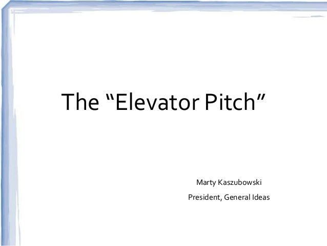 elevator pitch builder