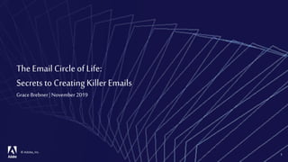1
© Adobe, Inc.
The Email Circle of Life:
Secrets to Creating KillerEmails
GraceBrebner | November 2019
 