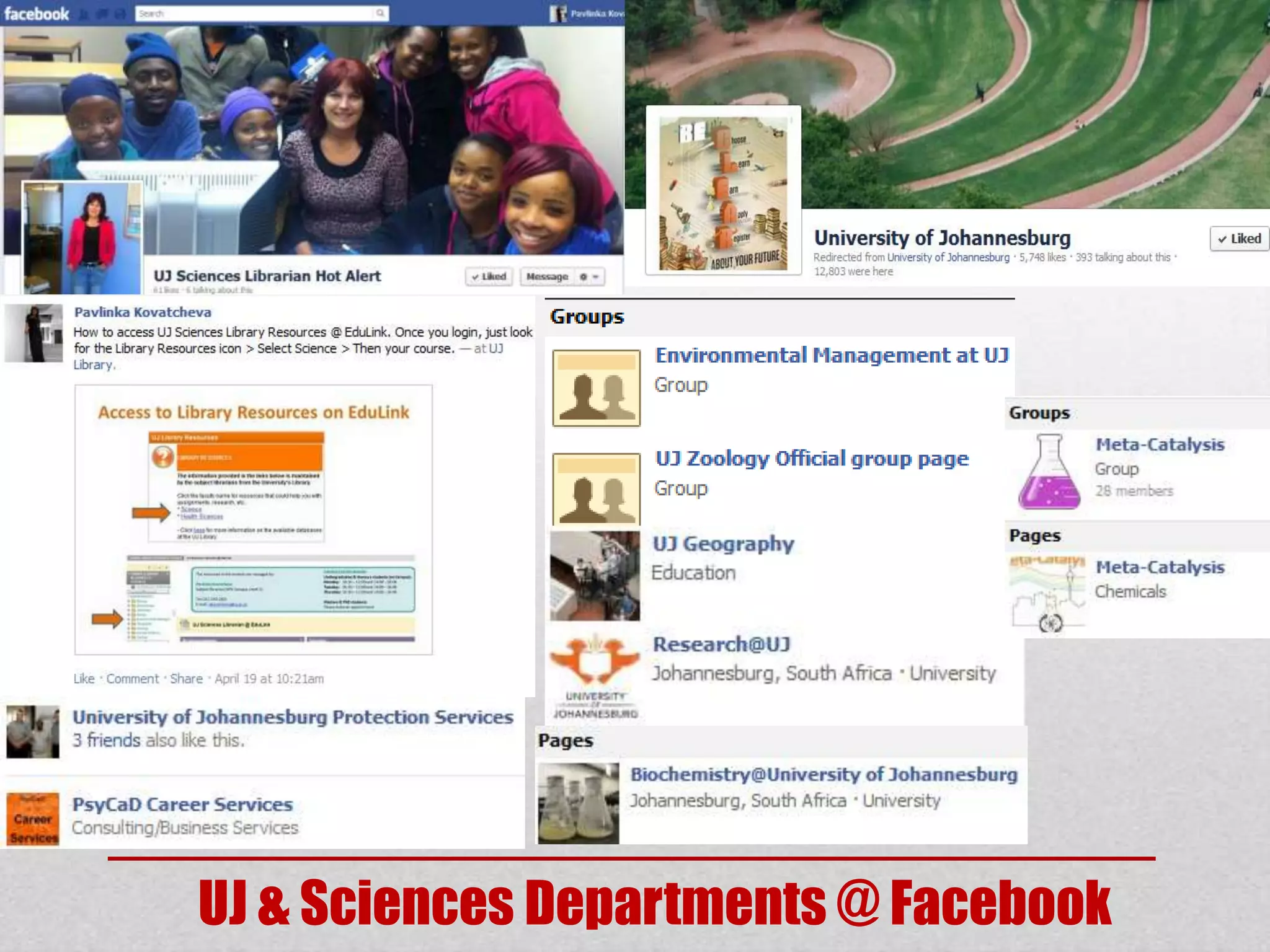 UJ & Sciences Departments @ Facebook
 