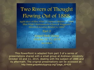 The Emerging Church and the One Project? part 11, The New 1888 Message ...
