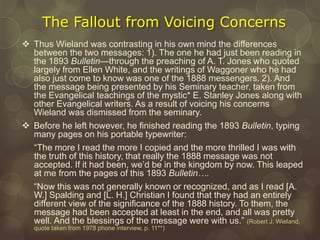 The Emerging Church and the One Project? part 11, The New 1888 Message ...