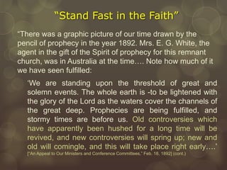 The Emerging Church and the One Project? part 11, The New 1888 Message ...