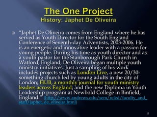 

“Japhet De Oliveira comes from England where he has
served as Youth Director for the South England
Conference of Sevent...