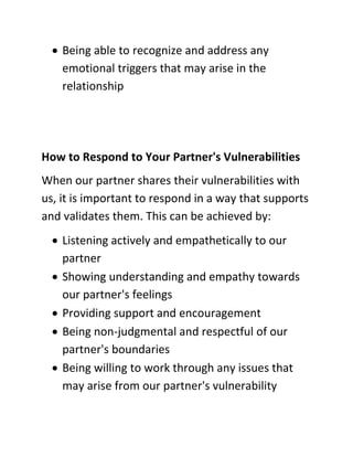 In conclusion, creating a safe space for vulnerability
is essential for building deeper, more meaningful
connections in ou...